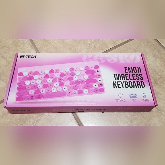 Up-Tech Emoji Wireless Keyboard (Pink) - Picture 1 of 3